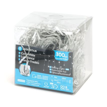 Aigostar - Zewnętrzny łańcuch dekoracyjny LED 75xLED/6W/230V 15x0,6m IP44 zimna biel