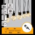 Aigostar - zewnętrzny łańcuch dekoracyjny LED 80xLED/8 funkcji 5m IP44 ciepła biała