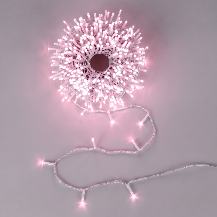 Aigostar - Zewnętrzny łańcuch świąteczny LED 100xLED/8 funkcji 13 m IP44 różowy