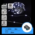 Aigostar - Zewnętrzny łańcuch świąteczny LED 100xLED/8 funkcji/3xAA 10,3m IP44 zimna biel
