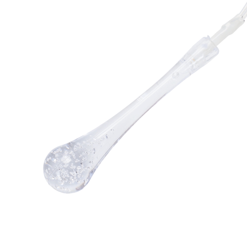 Aigostar - zewnętrzna świąteczna girlanda LED 100 diod/8 trybów, zasilanie 3×AA, 10 m, IP44, ciepła biel, kształt kropli