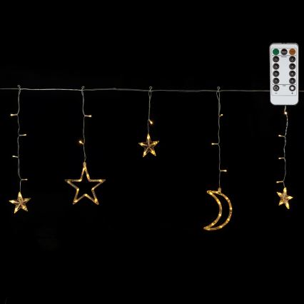 Aigostar - Zewnętrzny łańcuch świetlny LED 120 diod/6W/230V/8 funkcji 3×0,6 m IP44 ciepła biel + pilot zdalnego sterowania