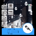 Aigostar - Zewnętrzny łańcuch świąteczny LED, 120 diod LED, 8 trybów, 3 x 0,6 m, IP44, zimna biel + pilot zdalnego sterowania