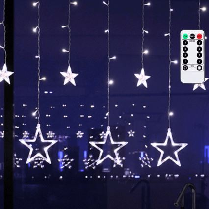 Aigostar - LED zewnętrzny łańcuch świąteczny 120 diod LED/8 funkcji 3x0,6 m IP44 zimna biel + zdalne sterowanie