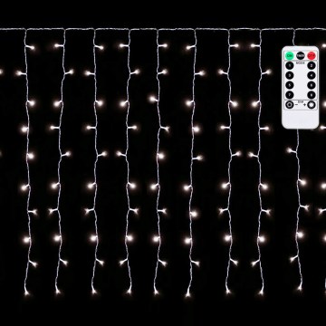 Aigostar - Zewnętrzny łańcuch świąteczny LED 150xLED/6W/230V/8 funkcji 1,5x1m IP44 zimna biel + zdalne sterowanie