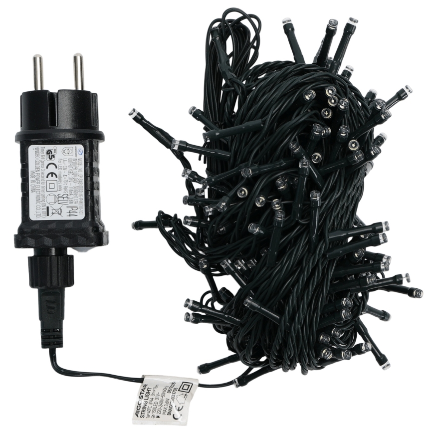 Aigostar - Zewnętrzny łańcuch świąteczny LED 150xLED/8 funkcji 18m IP44 zimna biel