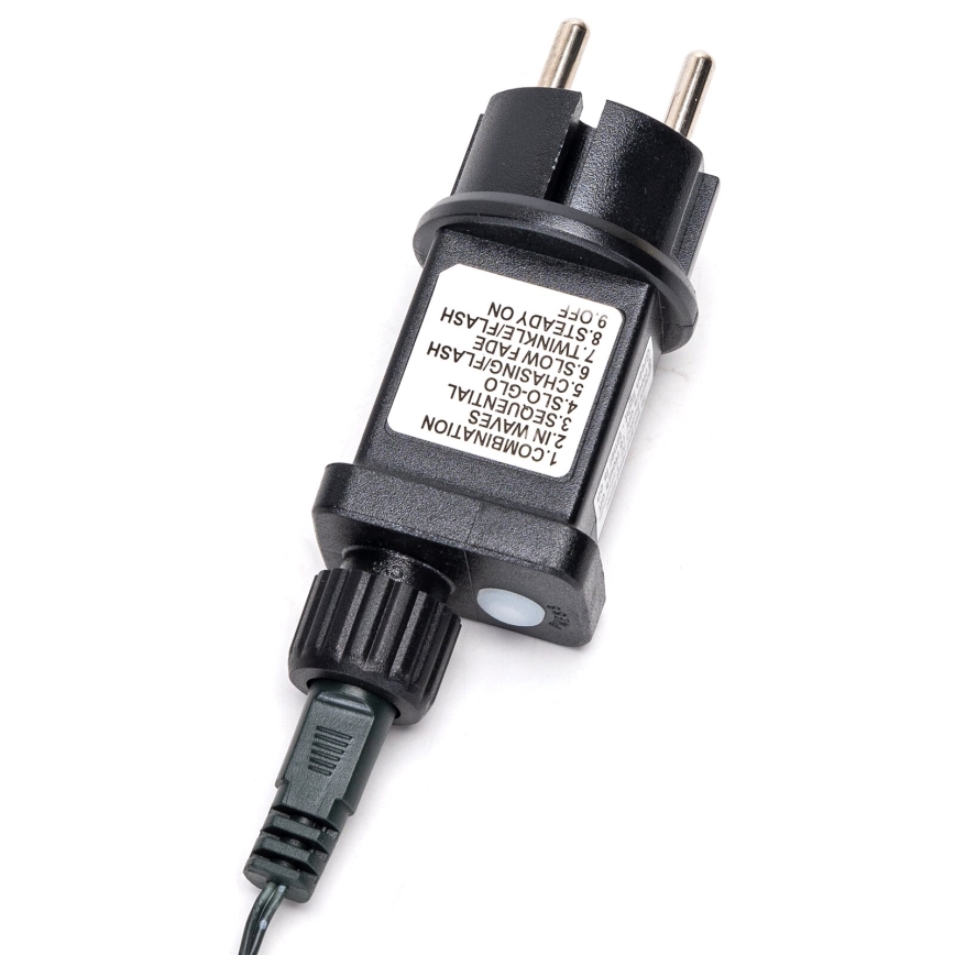 Aigostar - Zewnętrzny łańcuch świąteczny LED, 200 diod LED, 8 trybów, 8 m, IP44, zimna biel