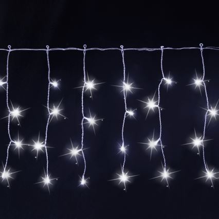 Aigostar - Zewnętrzny łańcuch świąteczny LED, 200 diod LED, 8×0,4 m, IP44, zimna biel
