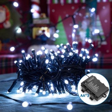 Aigostar - Zewnętrzny łańcuch świąteczny LED 300xLED/8 funkcji 15,3m IP44 zimna biel
