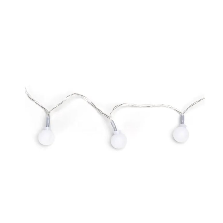 Aigostar - Zewnętrzny łańcuch świąteczny LED, 50 diod/3xAA/8 trybów, 5,3 m, IP44, wielokolorowy
