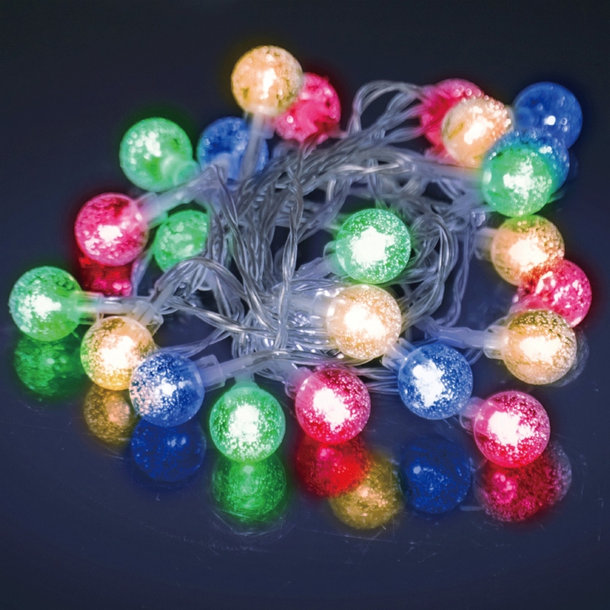 Aigostar - Zewnętrzny łańcuch świąteczny LED, 50 diod LED / 8 funkcji, zasilanie 3×AA, 5,3 m, IP44, wielokolorowy