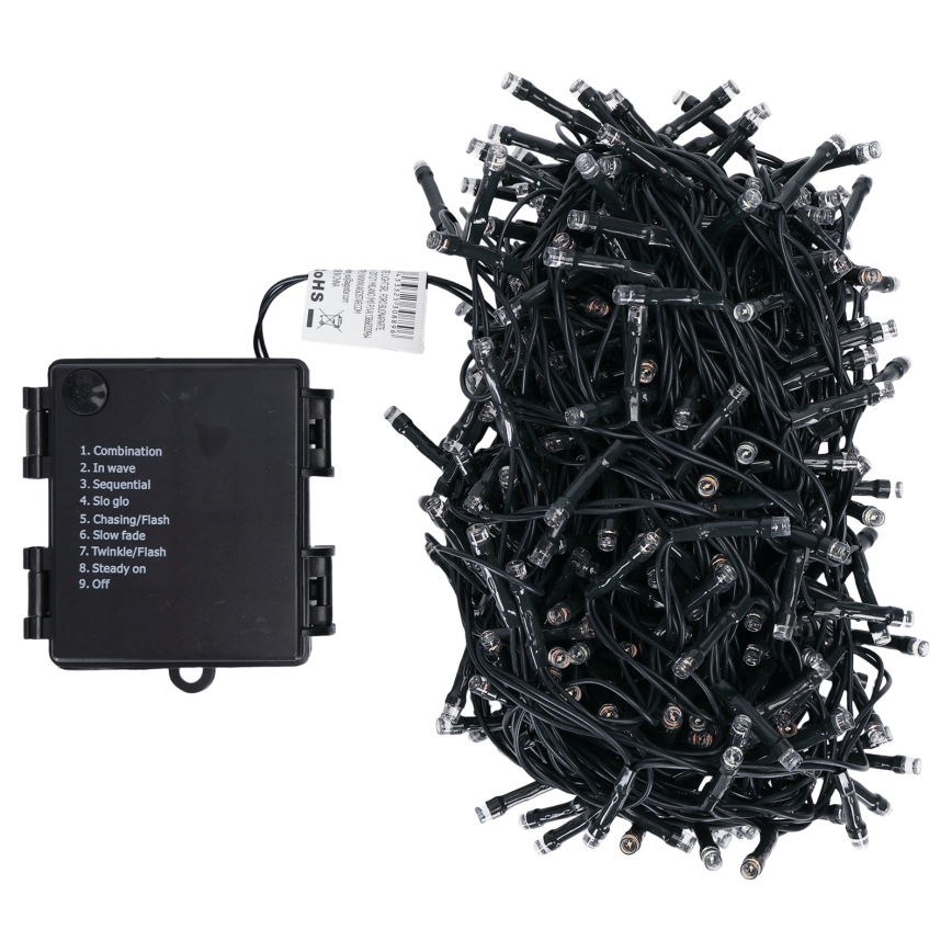 Aigostar - Zewnętrzny łańcuch świąteczny LED, 500 diod/8 funkcji, 4xAA, 25,3 m, IP44, wielokolorowy