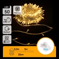Aigostar - Zewnętrzny łańcuch świąteczny LED 50xLED/8 funkcji 3xAA 5,3 m IP44 ciepła biała