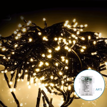 Aigostar - Zewnętrzny łańcuch świąteczny LED 50xLED/8 funkcji 3xAA 5,3m IP44 ciepła biel