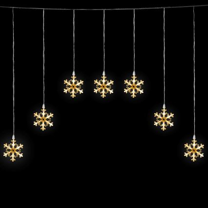 Aigostar - Zewnętrzny łańcuch świąteczny 84 diod LED/8 funkcji 1,2x1m IP44 ciepła biel płatki śniegu