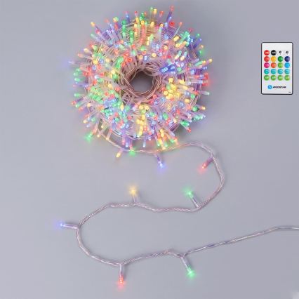 Aigostar - ściemnialny zewnętrzny łańcuch świąteczny LED z czujnikiem ruchu 100xLED/3xAA 12 m wielokolorowy + zdalne sterowanie