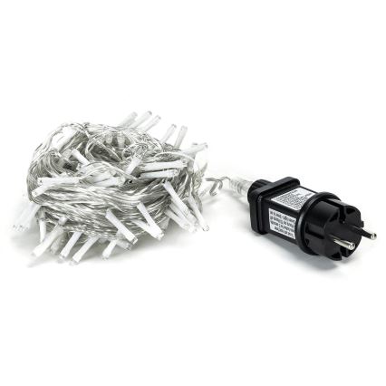 Aigostar - zewnętrzny łańcuch świetlny 50 diod LED / 8 trybów, 8 m, IP44, zimna biel