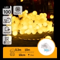Aigostar - Zewnętrzny łańcuch świetlny LED 100xLED/3xAA/8 funkcji 10,3 m IP44 ciepła biała