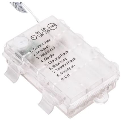 Aigostar - Zewnętrzny łańcuch LED 100xLED/3xAA/8 funkcji 10,3 m IP44 zimna biel