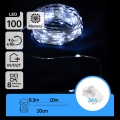 Aigostar - Zewnętrzny łańcuch świetlny LED 100xLED/8 funkcji/3xAA 10,3m IP44 zimna biel