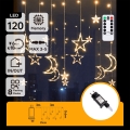Aigostar - Zewnętrzny łańcuch świetlny LED 120 diod/6W/230V/8 funkcji 3×0,6 m IP44 ciepła biel + pilot zdalnego sterowania