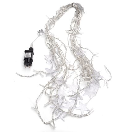 Aigostar - Zewnętrzny łańcuch świetlny LED, 168 diod, 8 funkcji, 3 x 1,5 m, IP44, ciepłe białe światło, w kształcie gwiazd