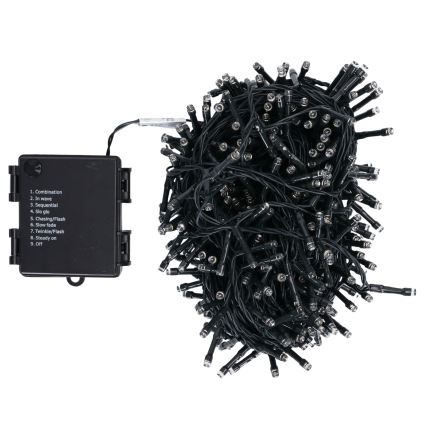 Aigostar - Girlanda LED zewnętrzna 500xLED/8 funkcji 4xAA 25,3 m IP44 ciepła biel