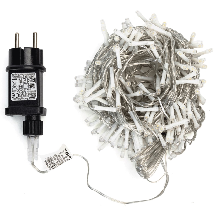 Aigostar - zewnętrzny świąteczny łańcuch LED 200 diod/8 funkcji, 13 m, IP44, ciepła biel