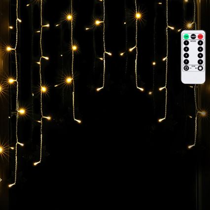 Aigostar - Zewnętrzny łańcuch świąteczny LED 100 LED/6W/230V/8 funkcji 1,5×1 m IP44 ciepła biała + pilot zdalnego sterowania