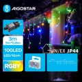 Aigostar - Zewnętrzny świąteczny łańcuch świetlny LED 100xLED/8 funkcji 8x0,6m IP44 wielokolorowy