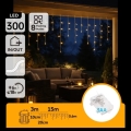 Aigostar - Zewnętrzny świąteczny łańcuch świetlny LED, 300 LED/8 trybów, zasilanie 3xAA, 18x0,6 m, IP44, ciepła biała
