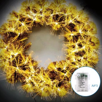 Aigostar - Zewnętrzny wieniec świąteczny LED 3D 72xLED/3xAA śr. 50 cm IP44 ciepła biała
