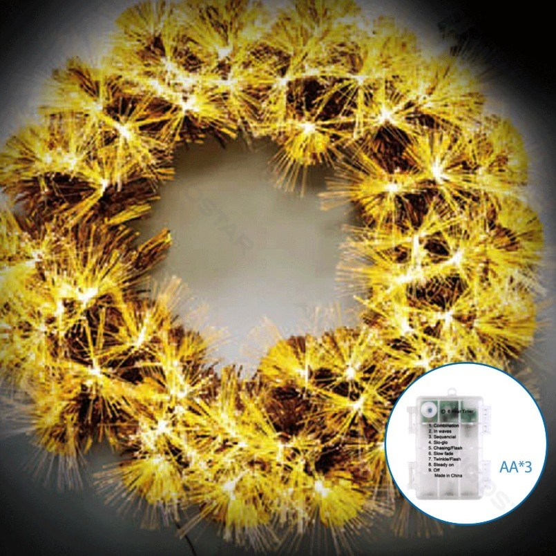 Aigostar - Zewnętrzny wieniec świąteczny LED 3D 72xLED/3xAA śr. 50 cm IP44 ciepła biała