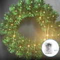 Aigostar - zewnętrzny wieniec świąteczny LED, 72 diody LED, zasilanie 3× AA, średnica 50 cm, IP44, ciepła biel