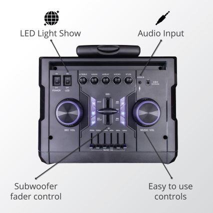 AKAI ABTS-112 - Głośnik bezprzewodowy 300 W/230 V, 7000 mAh + pilot zdalnego sterowania