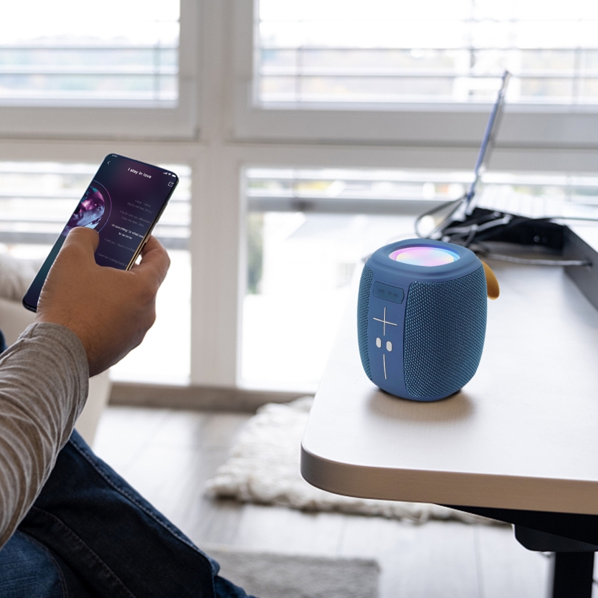 AKAI ABTS-V5 BL - Bezprzewodowy głośnik z mikrofonem 3W/1200 mAh niebieski