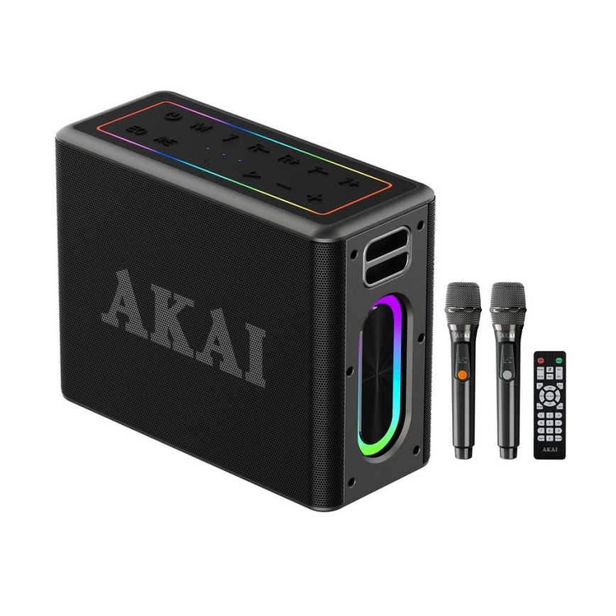 AKAI ABTSW-120 - Bezprzewodowy głośnik z dwoma mikrofonami 80W/4000 mAh IPX6
