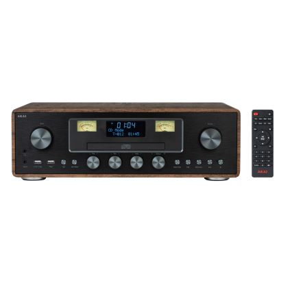 AKAI AM-100 RHAPSODY - Mikrosystem z CD/FM/DAB/AUX/USB/MP3, 40 W, 230 V + pilot zdalnego sterowania