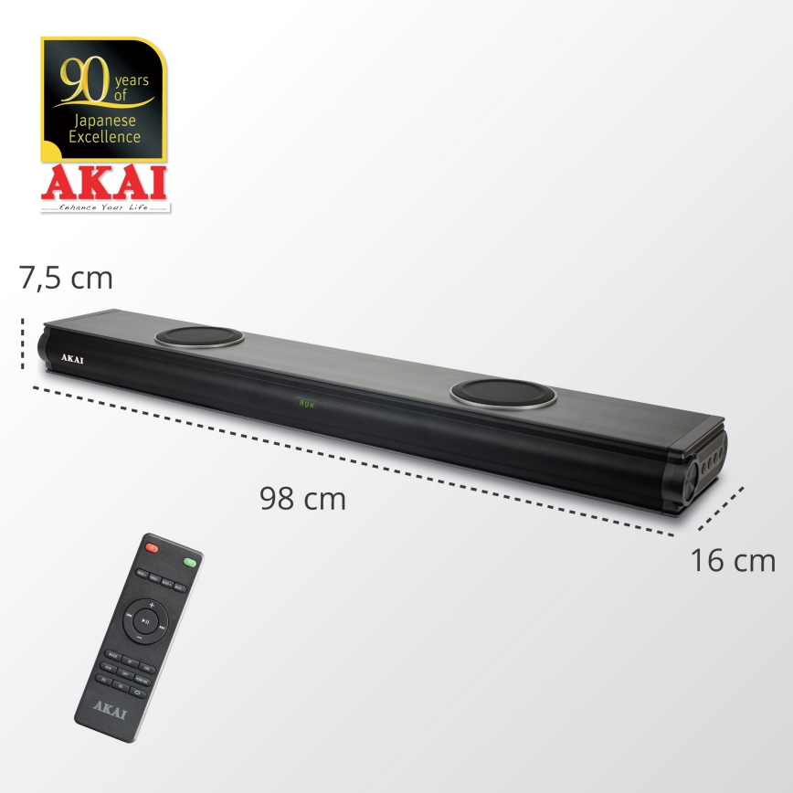 AKAI ASB-29 - Soundbar z aktywnym subwooferem 120 W / 230 V + pilot zdalnego sterowania