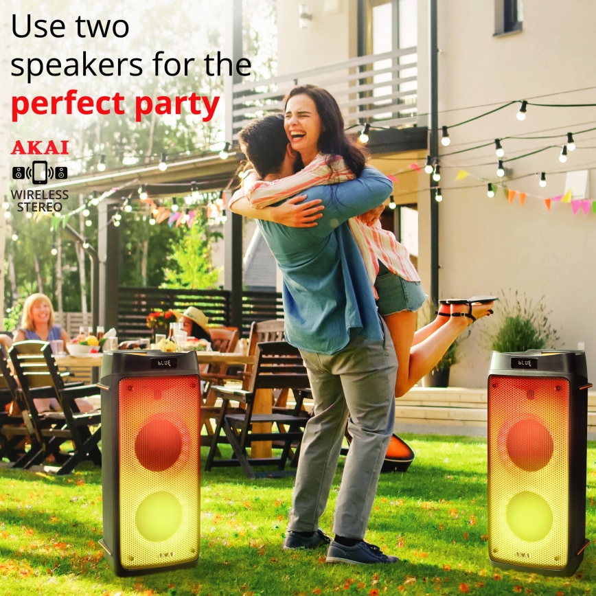 AKAI PARTY BOX 810 - Bezprzewodowy głośnik 65W/230V 5000 mAh + pilot zdalnego sterowania
