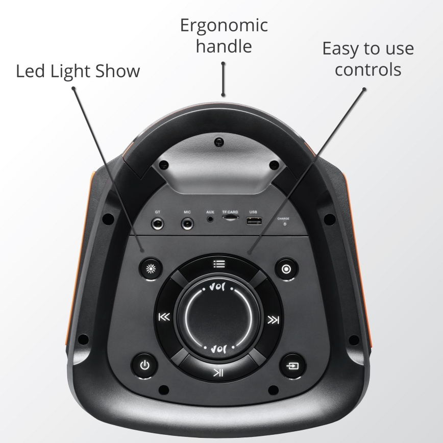 AKAI PARTY BOX 810 - Bezprzewodowy głośnik 65W/230V 5000 mAh + pilot zdalnego sterowania