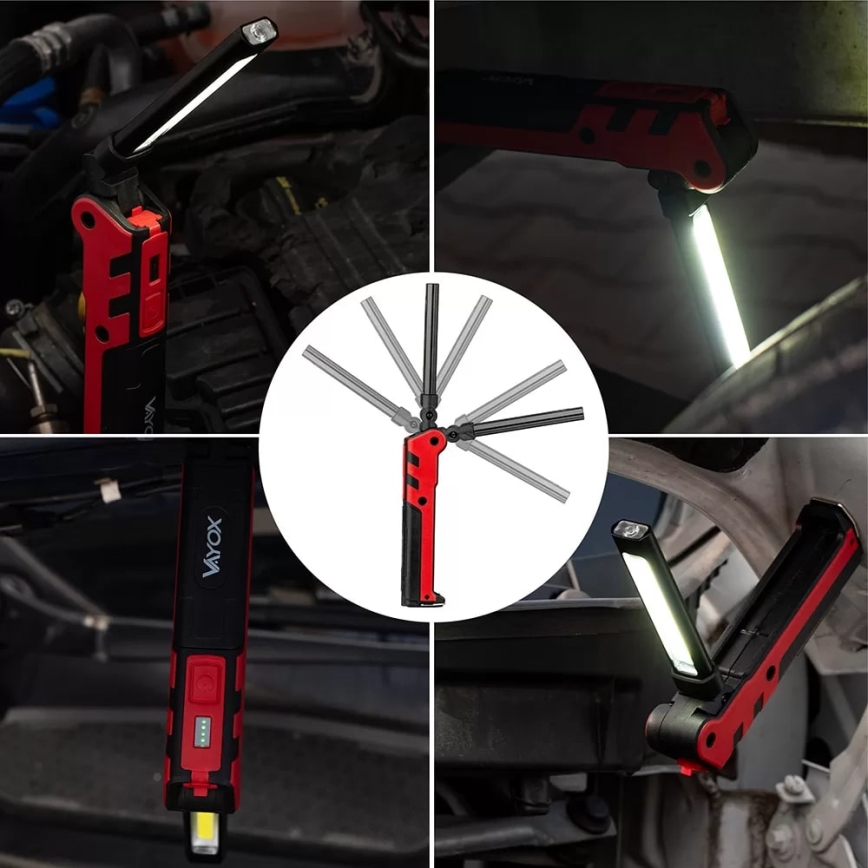 Akumulatorowa lampa robocza LED LED/5W/5V IPX2 360 błyszcz. 2000 mAh