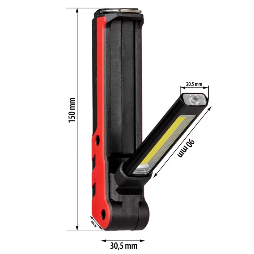 Akumulatorowa lampa robocza LED LED/5W/5V IPX2 360 błyszcz. 2000 mAh