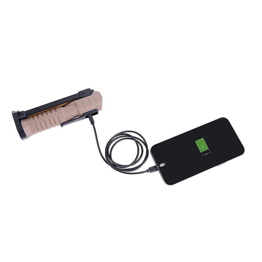 LED Ściemnialna akumulatorowa robocze latarka z funkcją power banku LED/4W/5V IPX4 600 błyszcz. 2000 mAh