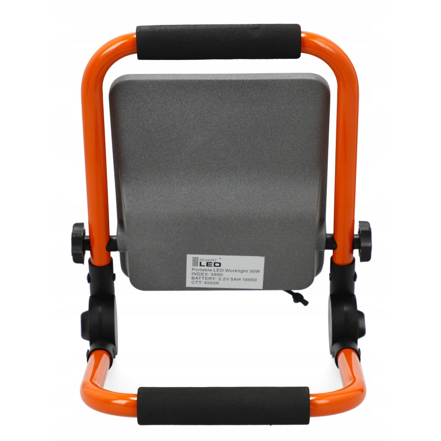 Akumulatorowy naświetlacz LED ze statywem 30 W, 3,2 V, 4500 K, 5000 mAh, IP65, pomarańczowy
