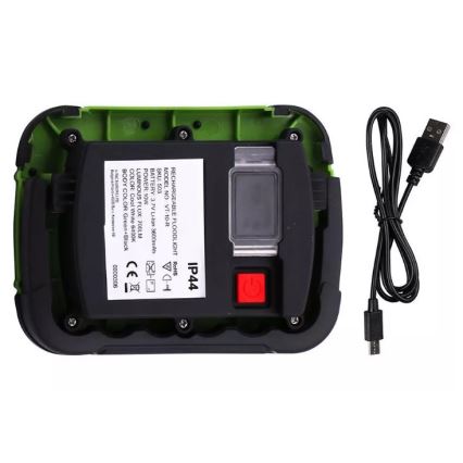 Akumulatorowy reflektor LED SAMSUNG CHIP LED/10W/3,7V IP44 6400K 3600 mAh zielony
