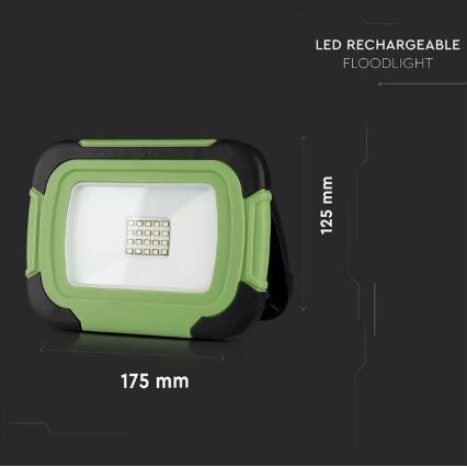 Akumulatorowy reflektor LED SAMSUNG CHIP LED/10W/3,7V IP44 6400K 3600 mAh zielony