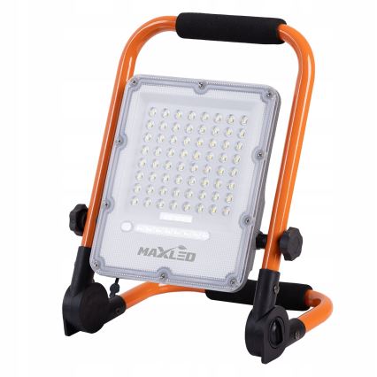 Ładowalny ściemnialny reflektor LED ze statywem LED/50W/3,2V 4500K 5000 mAh IP65 pomarańczowy