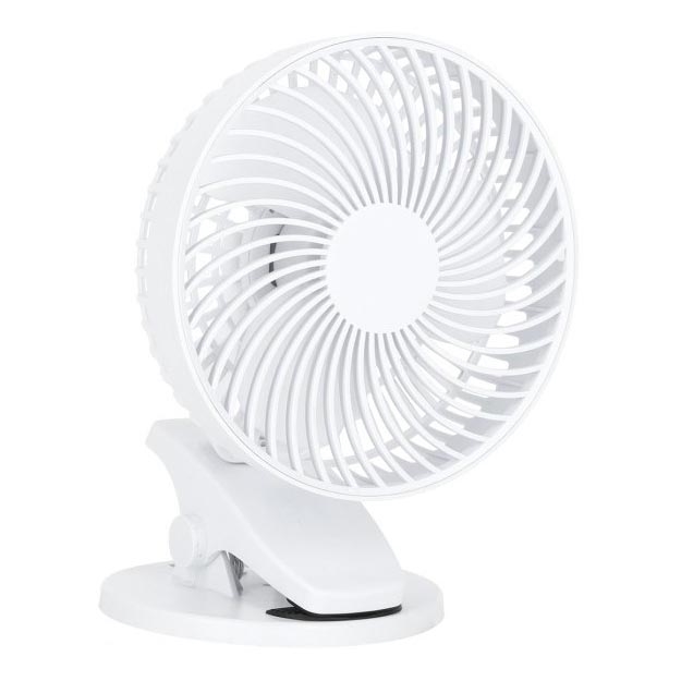 Akumulatorowy stołowy wentylator z klipsem VIENTO 6W/5V 2000 mAh biały
