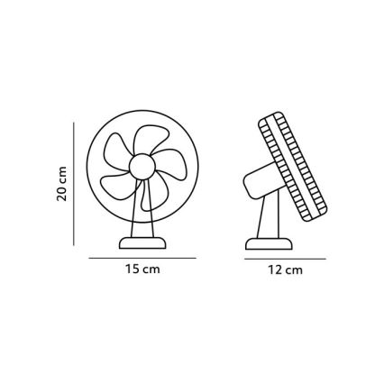 Akumulatorowy stołowy wentylator z klipsem VIENTO 6W/5V 2000 mAh biały